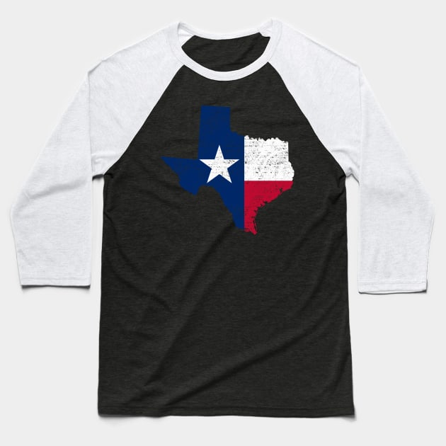 Texas State Star Flag Baseball T-Shirt by teevisionshop